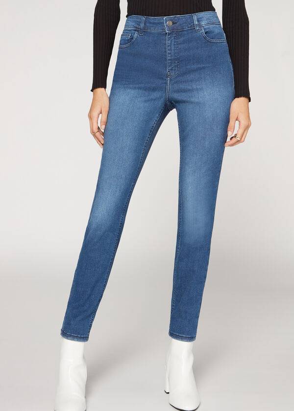 Jeans Calzedonia Super Flex Denim High Cintura Superskinny Mujer Azules | CO1576LH