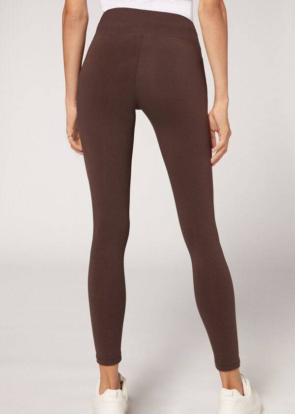 Leggins Calzedonia Algodon Mujer Marrones | CO1551ZG