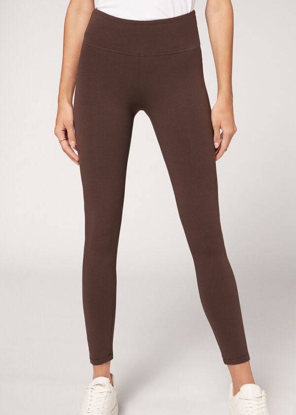 Leggins Calzedonia Algodon Mujer Marrones | CO1551ZG