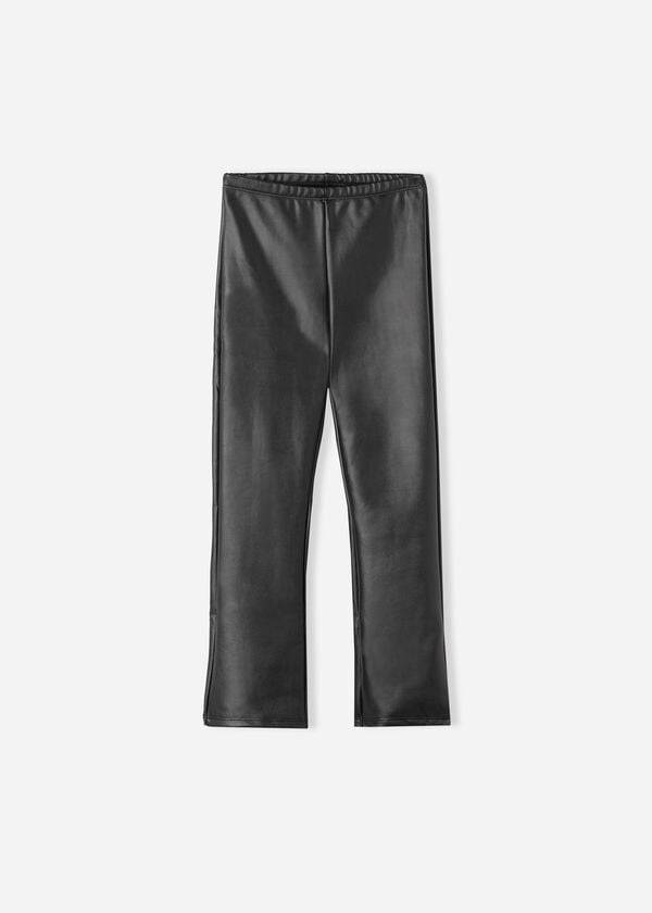 Leggins Calzedonia Coated Thermal Mini-flare Niños Negras | CO1068TV