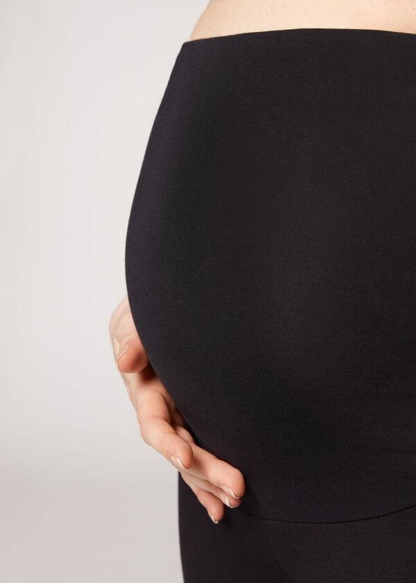 Leggins Calzedonia Maternity Algodon Mujer Negras | CO1444JJ