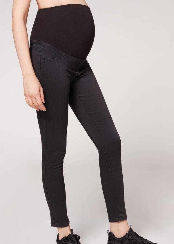 Leggins Calzedonia Maternity Jean Deporte Mujer Negras | CO1443HK