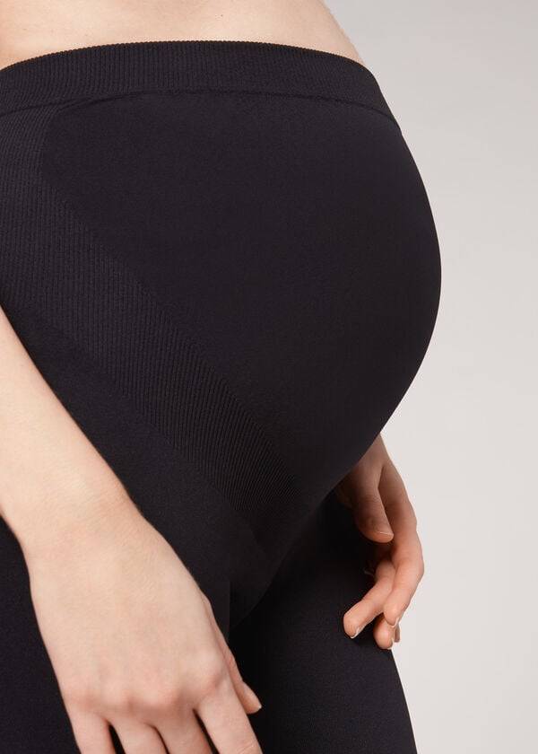 Leggins Calzedonia Maternity Opaque Footless Mujer Negras | CO1441FM