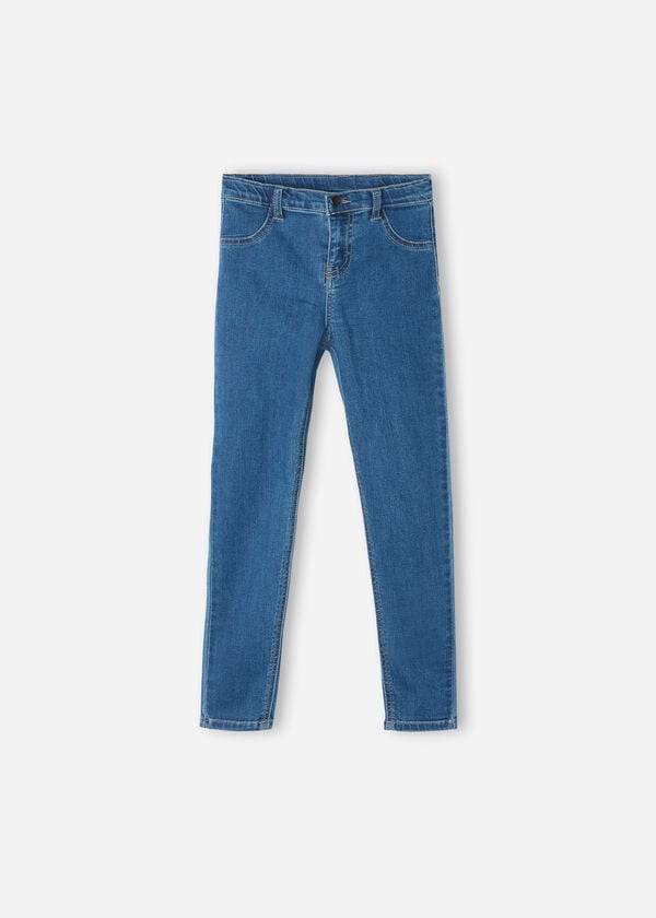 Leggins Calzedonia Soft Touch Denim Cropped Flaco Niños Azules | CO1049SO