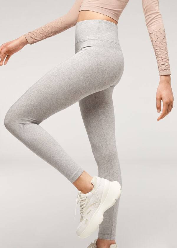 Leggins Calzedonia Supima Algodon Mujer Gris | CO1496JJ