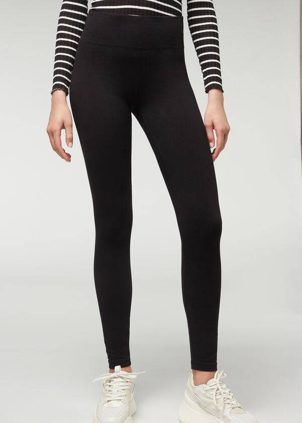 Leggins Calzedonia Thermal Mujer Negras | CO1494GL