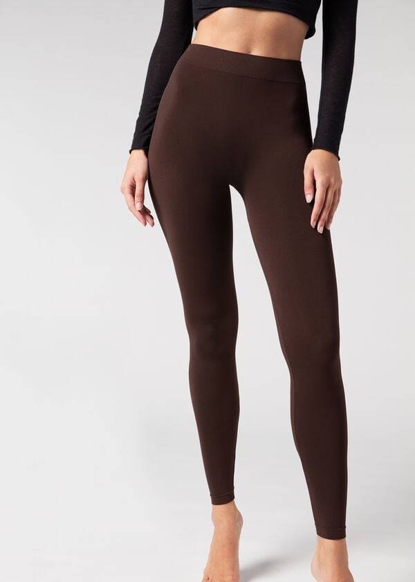 Leggins Calzedonia Ultra-Opaque Microfiber Mujer Marrones | CO1484TV