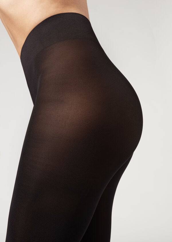 Mallas Calzedonia 100 Denier Total Comodidad Soft Touch Opaque Mujer Negras | CO3179QZ