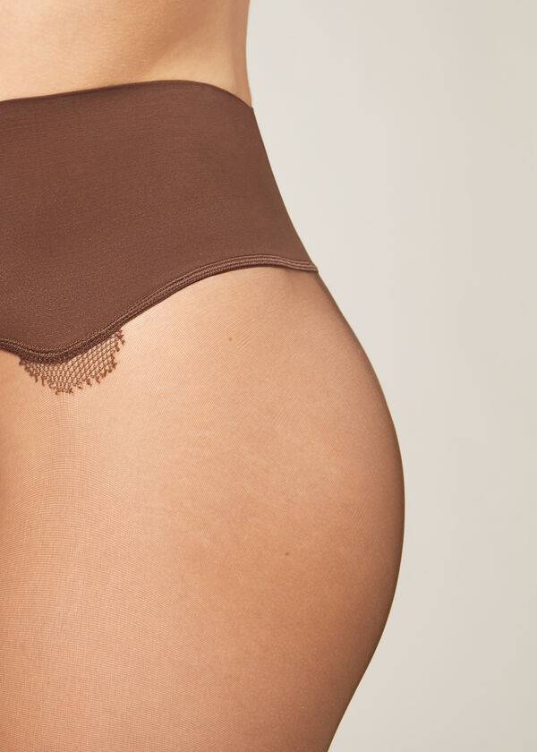 Mallas Calzedonia 20 Denier Seamless Totally Invisible Sheer Mujer Cafe | CO3041VD