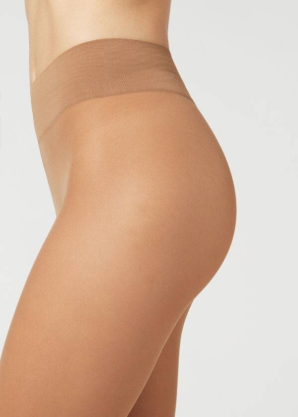 Mallas Calzedonia 30 Denier Total Comodidad Soft Touch Opaque Mujer Beige | CO3177EX