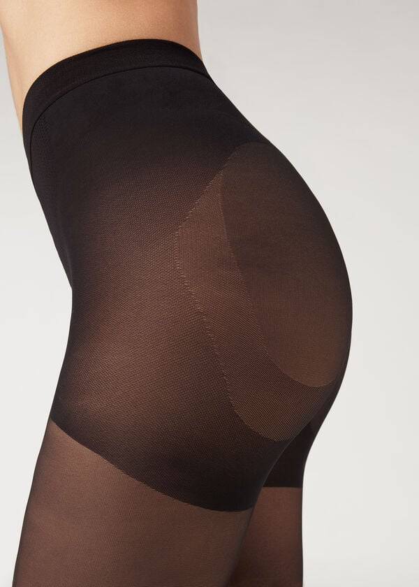 Mallas Calzedonia 30 Denier Total Shaper Sheer Sexy Mujer Negras | CO2997GL