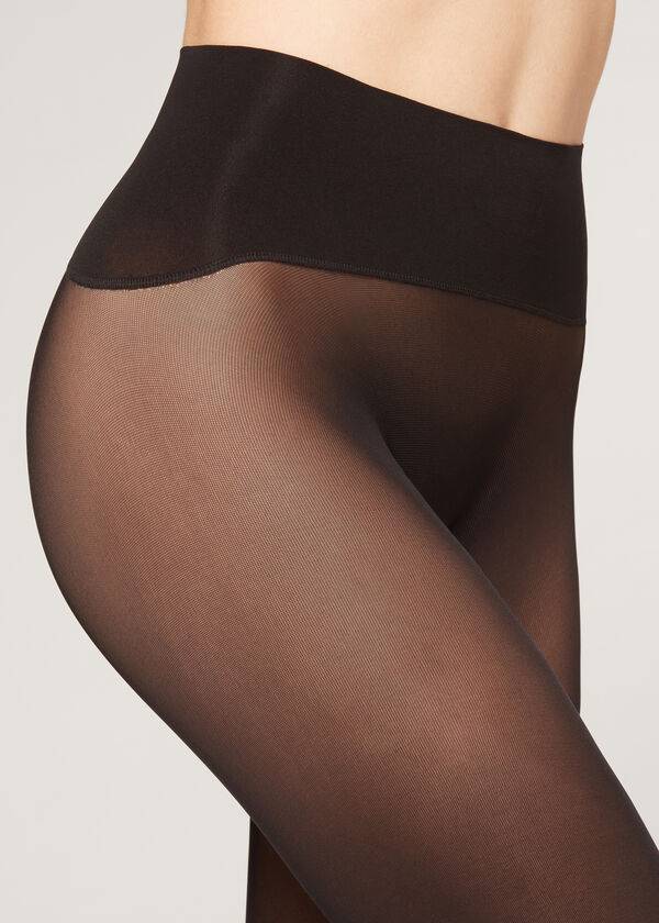 Mallas Calzedonia 30 Denier Totally Invisible Opaque Mujer Negras | CO3171OR