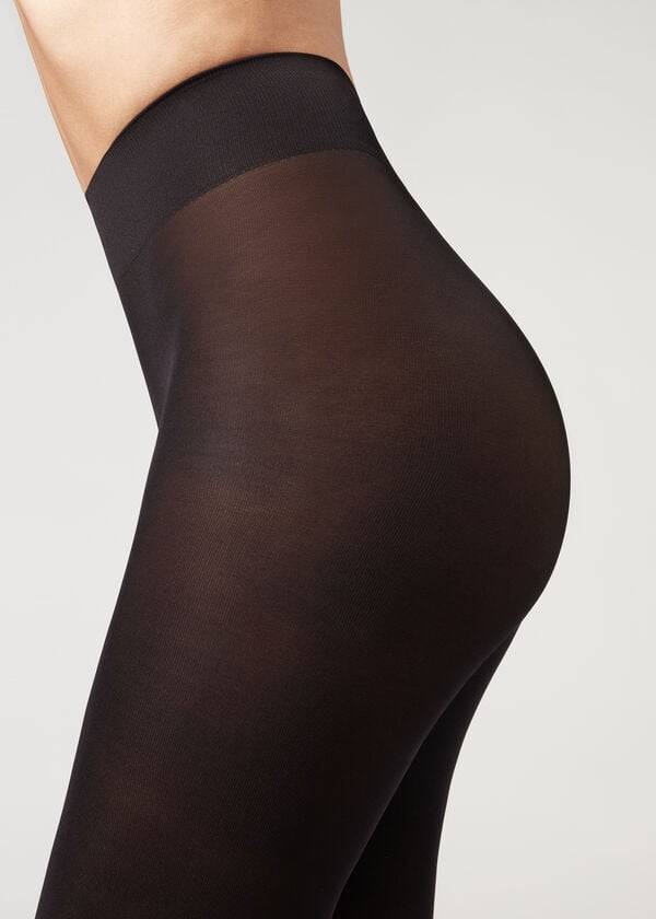 Mallas Calzedonia 50 Denier Total Comodidad Soft Touch Patterned Mujer Negras | CO3112VD