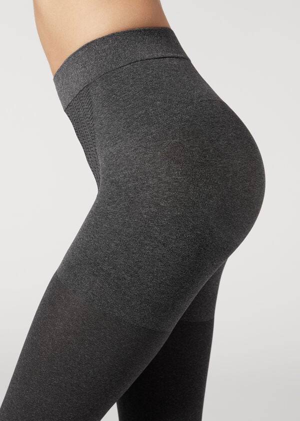 Mallas Calzedonia 80 Denier Super Opaque Total Shaper Mujer Gris | CO3144PQ