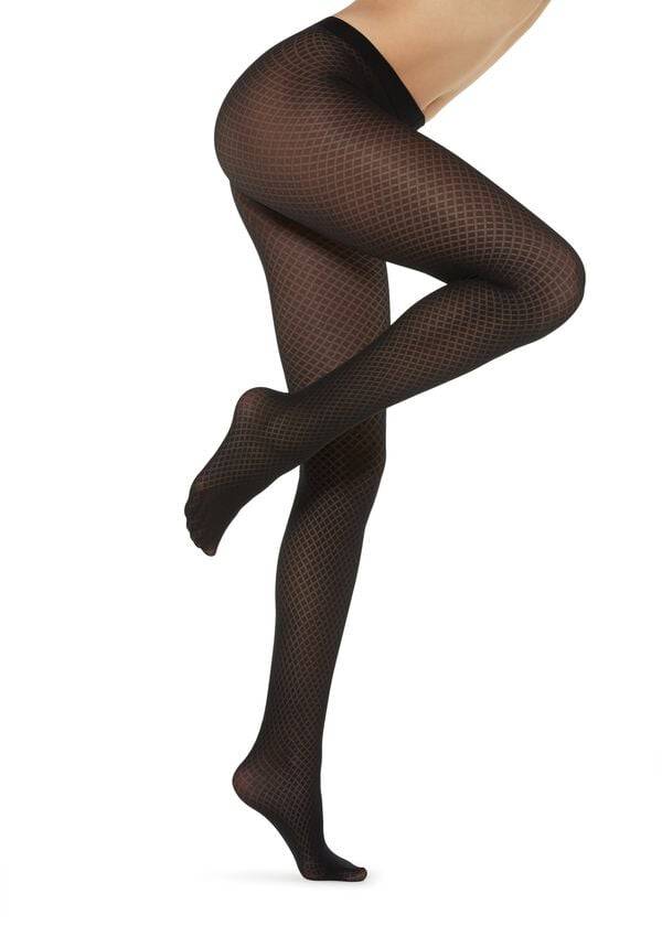 Mallas Calzedonia Diamond Patterned Mujer Negras | CO3097SO