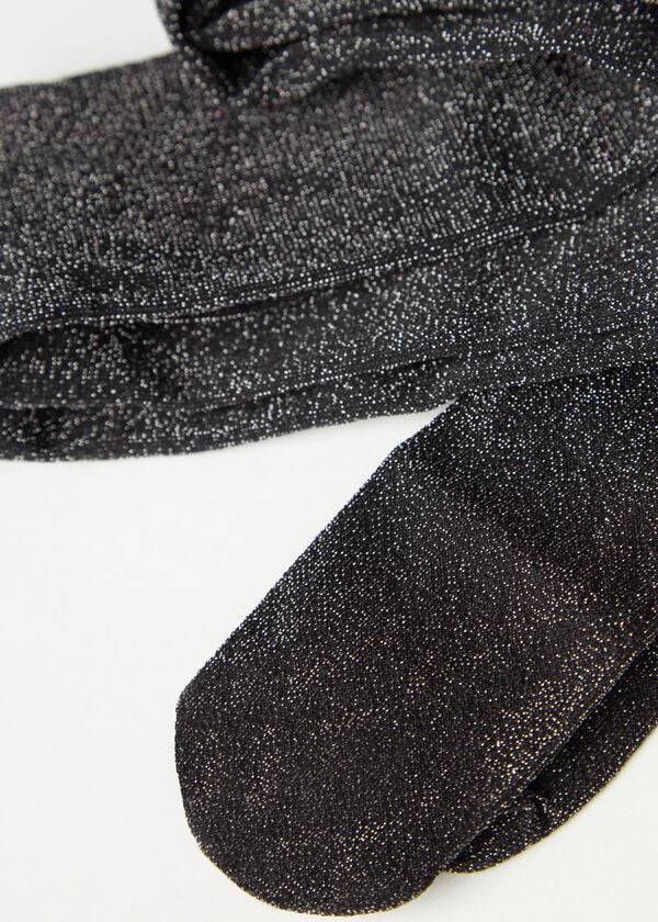 Mallas Calzedonia Glitter Microfiber Niños Negras | CO1214XF