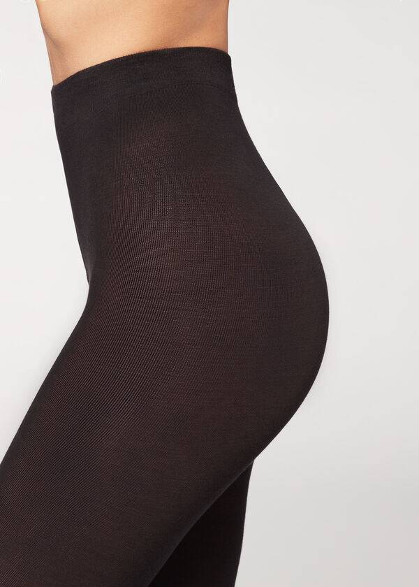 Mallas Calzedonia Opaque 150 Denier in Eco Algodon Mujer Negras | CO3135QZ