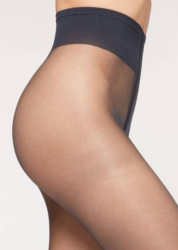 Mallas Calzedonia Premium Matt Second Skin 15 Denier Sheer Mujer Azules | CO2963RW