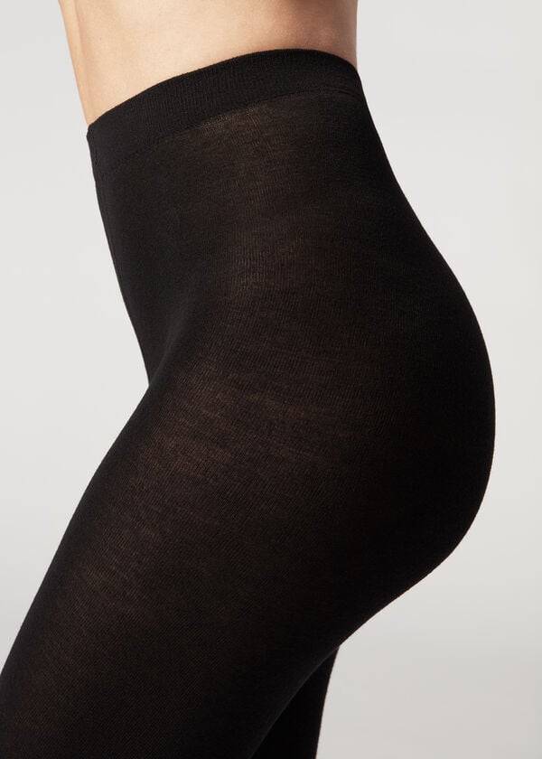 Mallas Calzedonia Soft Modal and Cashmere Blend Opaque Mujer Negras | CO3124SO