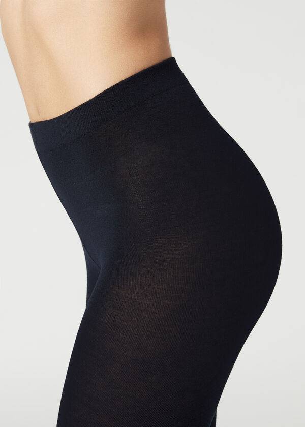 Mallas Calzedonia Soft Modal and Cashmere Blend Opaque Mujer Azules | CO3125AP