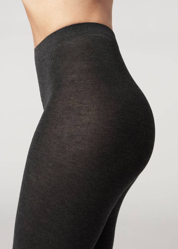 Mallas Calzedonia Soft Modal and Cashmere Blend Opaque Mujer Taupe | CO3127OR