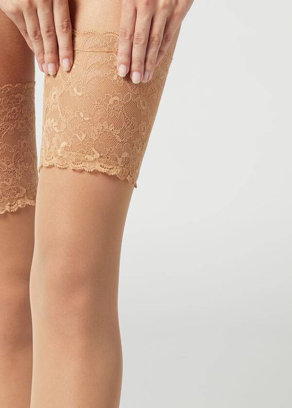 Medias Calzedonia 20 Denier Opaque Thigh-Highs Mujer Marrones | CO2953FM