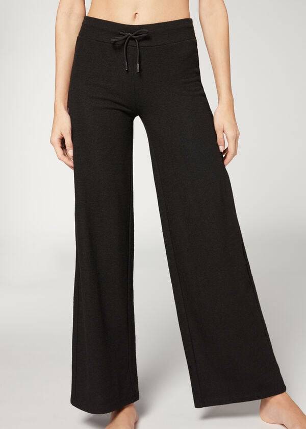 Pantalones Calzedonia Cashmere Palazzo Mujer Negras | CO1474XF