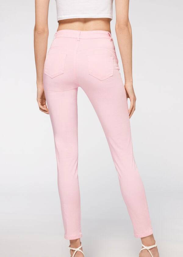 Pantalones Calzedonia Eco Light Push Up Denim Mujer Rosas | CO1464AP