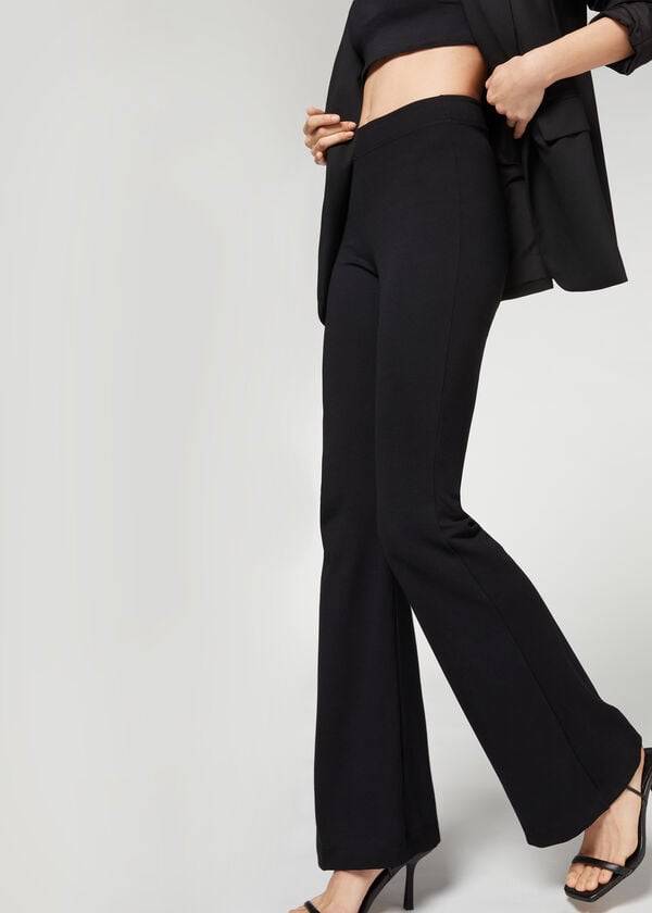 Pantalones Calzedonia Flared Mujer Negras | CO1461IS